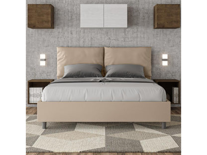 Homzora 160x210 Upholstered Storage Bed in Faux Leather