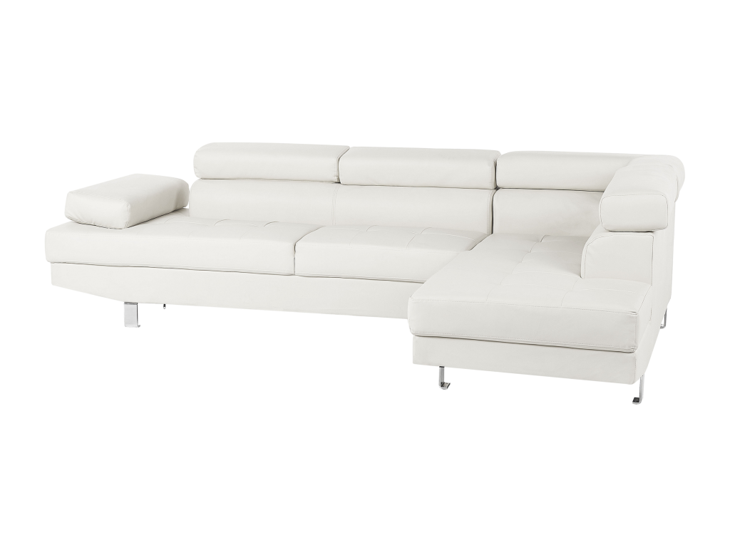 Corner Sofa - Homzora - White PU Leather