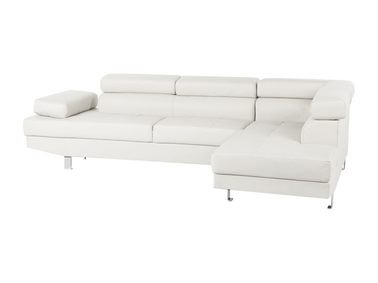 Corner Sofa - Homzora - White PU Leather