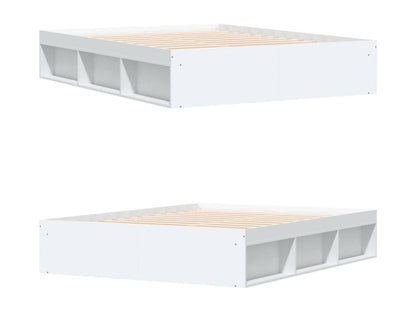 White bed frame without mattress, 140x200 cm