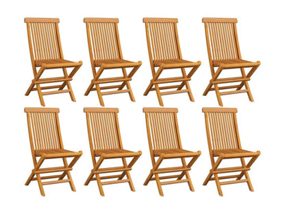 8-piece folding garden chairs, solid teak wood