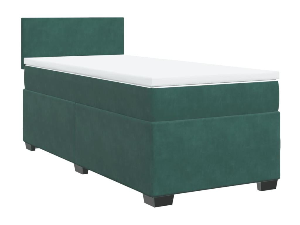 Doucezen bed base with dark green mattress 90x190 cm