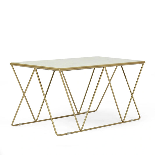 Sardis Modern Glam Handcrafted Marble Top Coffee Table by Christopher Knight Home - 37.00 L x 19.00 W x 18.00 H