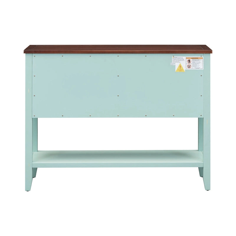 Nestfair Retro Sideboard Console Table with Drawers and Bottom Shelf
