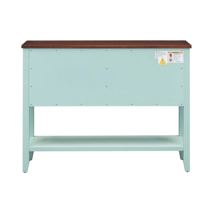 Nestfair Retro Sideboard Console Table with Drawers and Bottom Shelf