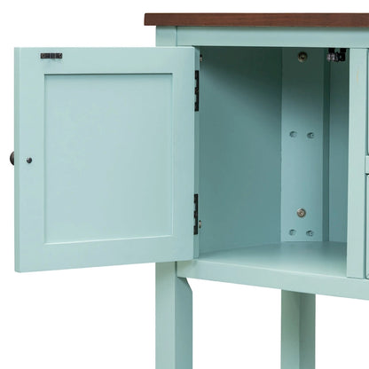 Nestfair Retro Sideboard Console Table with Drawers and Bottom Shelf