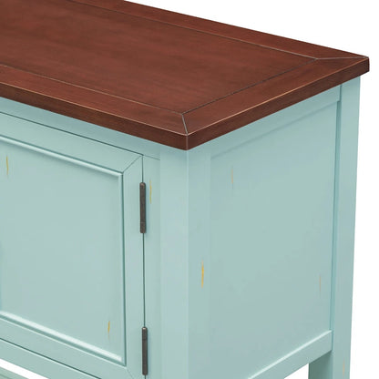 Nestfair Retro Sideboard Console Table with Drawers and Bottom Shelf