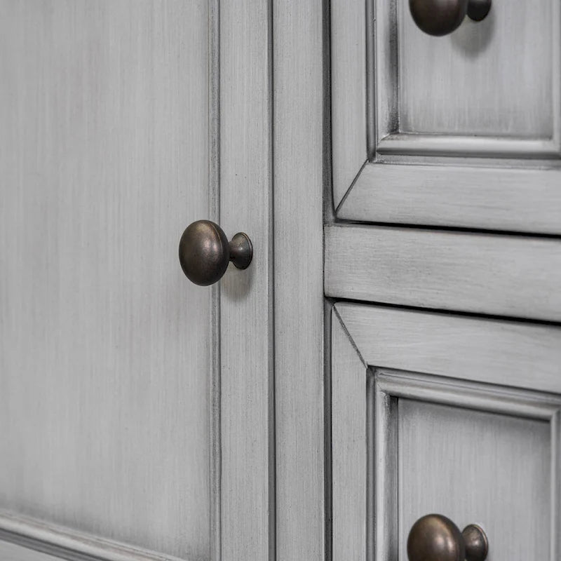 Nestfair Retro Sideboard Console Table with Drawers and Bottom Shelf