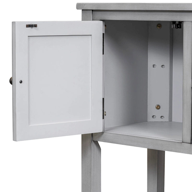 Nestfair Retro Sideboard Console Table with Drawers and Bottom Shelf