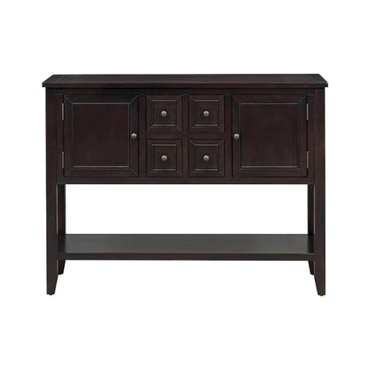 Nestfair Retro Sideboard Console Table with Drawers and Bottom Shelf