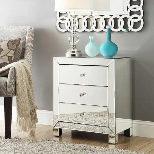 Esmond Mirrored 3-drawer Accent Table by iNSPIRE Q Bold