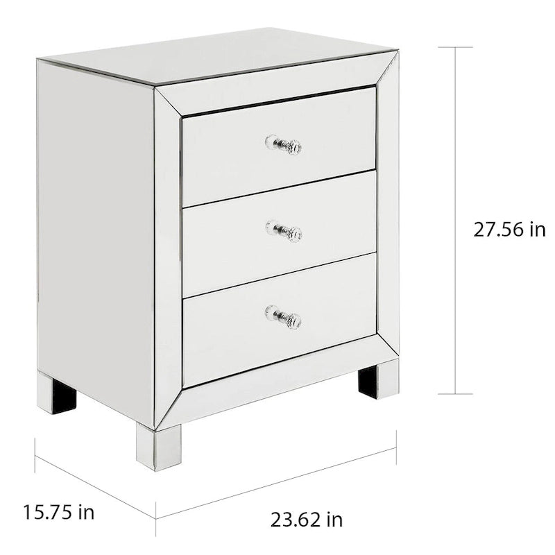 Esmond Mirrored 3-drawer Accent Table by iNSPIRE Q Bold