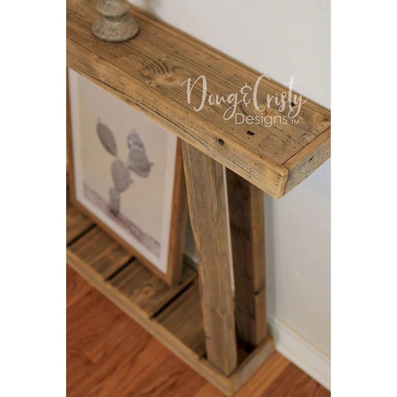 60 Natural A-Frame Console Table