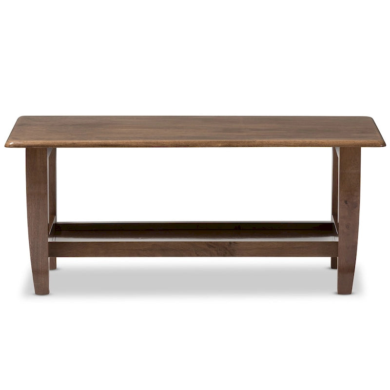 Baxton Studio Phanessa Mid-century Modern Walnut Finished Wood Coffee Table