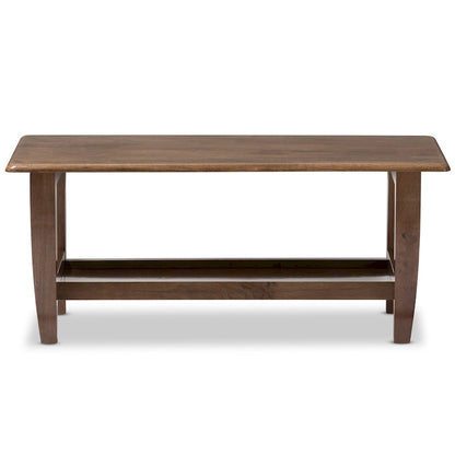 Baxton Studio Phanessa Mid-century Modern Walnut Finished Wood Coffee Table
