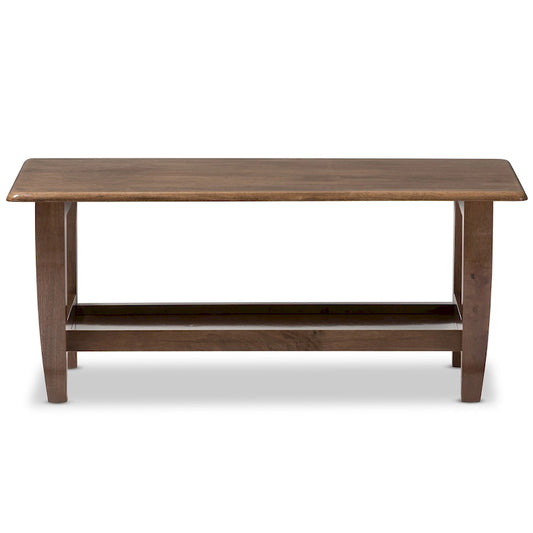 Baxton Studio Phanessa Mid-century Modern Walnut Finished Wood Coffee Table
