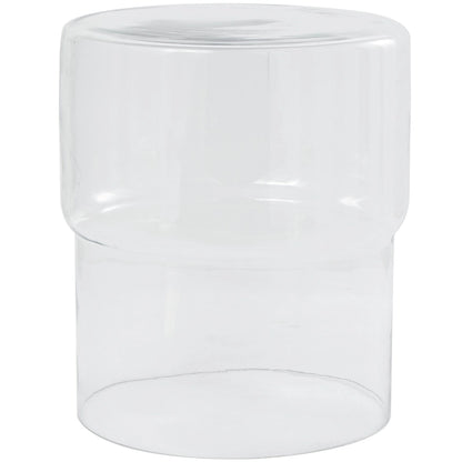 Glass Modern Accent Table - Clear or Red - Roche River Decor
