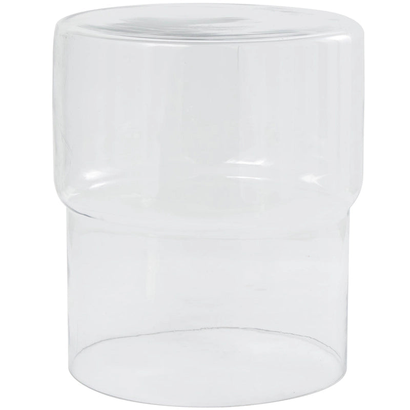 Glass Modern Accent Table - Clear or Red - Roche River Decor