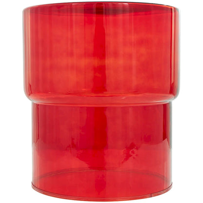 Glass Modern Accent Table - Clear or Red - Roche River Decor