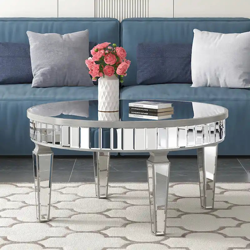 Round Coffee Table Mirror Accent Table