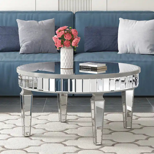 Round Coffee Table Mirror Accent Table