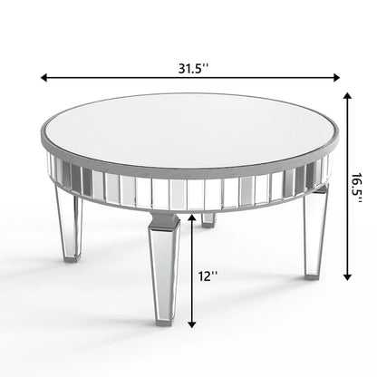 Round Coffee Table Mirror Accent Table