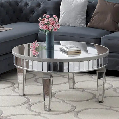 Round Coffee Table Mirror Accent Table