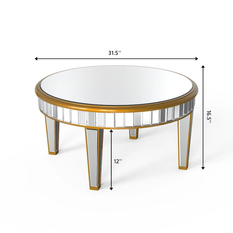 Round Coffee Table Mirror Accent Table