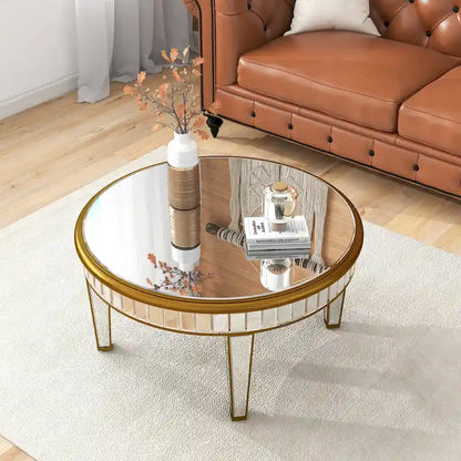 Round Coffee Table Mirror Accent Table