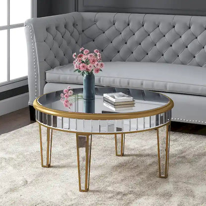 Round Coffee Table Mirror Accent Table