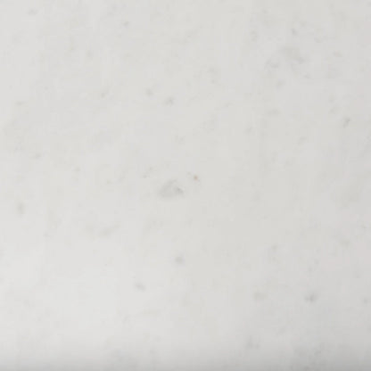 Enzo White Marble w/ Fluted Light Brown Solid Wood Round Accent Table