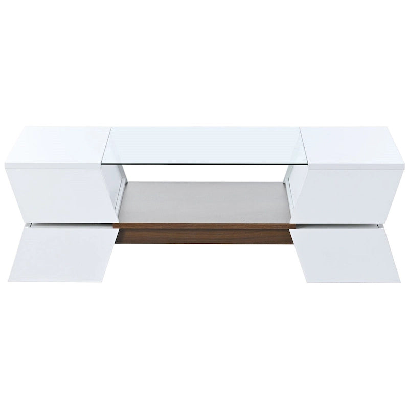 Merax Geometric Style Cocktail Table with Great Storage Capacity