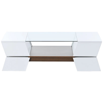 Merax Geometric Style Cocktail Table with Great Storage Capacity