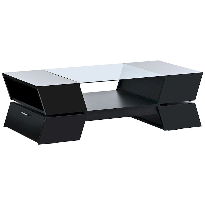 Merax Geometric Style Cocktail Table with Great Storage Capacity