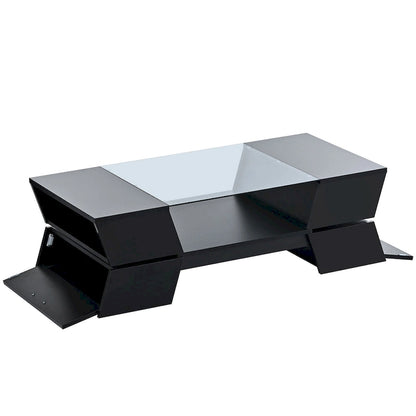 Merax Geometric Style Cocktail Table with Great Storage Capacity