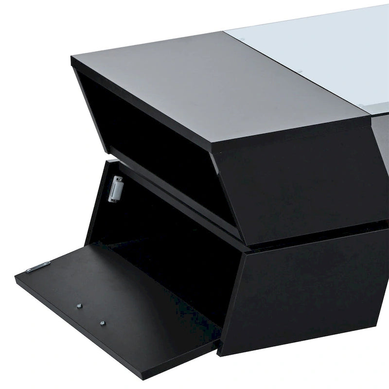 Merax Geometric Style Cocktail Table with Great Storage Capacity