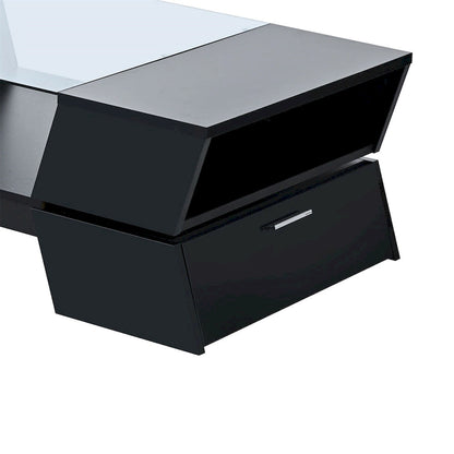 Merax Geometric Style Cocktail Table with Great Storage Capacity