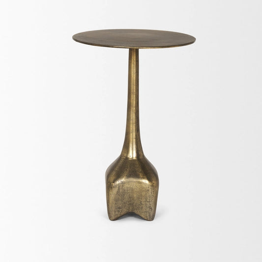 Risha Large Gold Metal Accent Table