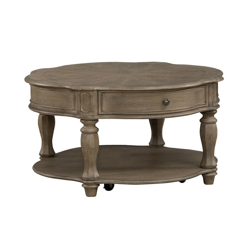 Magnolia Manor Weathered Bisque Round Cocktail Table