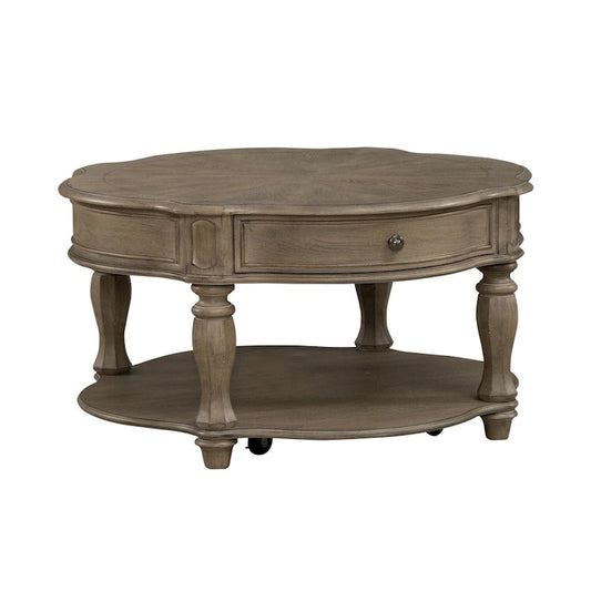 Magnolia Manor Weathered Bisque Round Cocktail Table