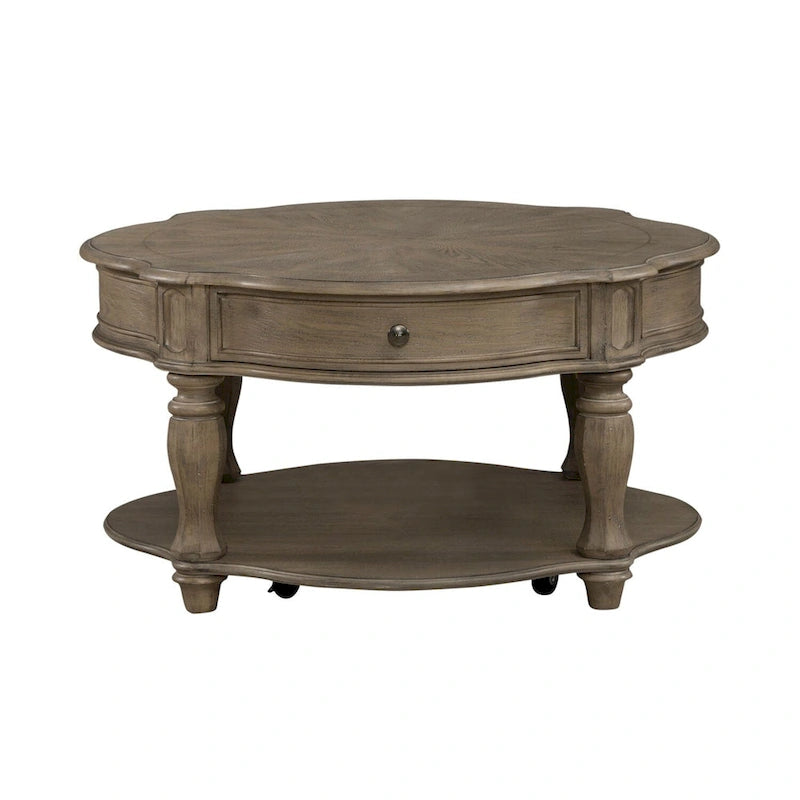 Magnolia Manor Weathered Bisque Round Cocktail Table