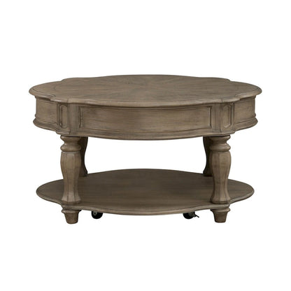 Magnolia Manor Weathered Bisque Round Cocktail Table