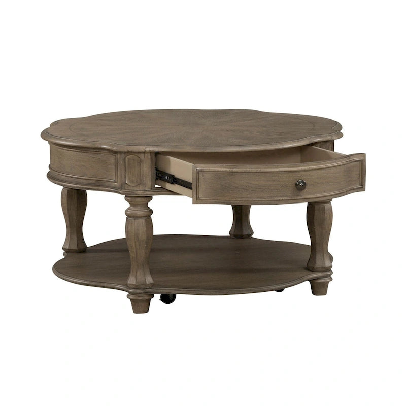 Magnolia Manor Weathered Bisque Round Cocktail Table