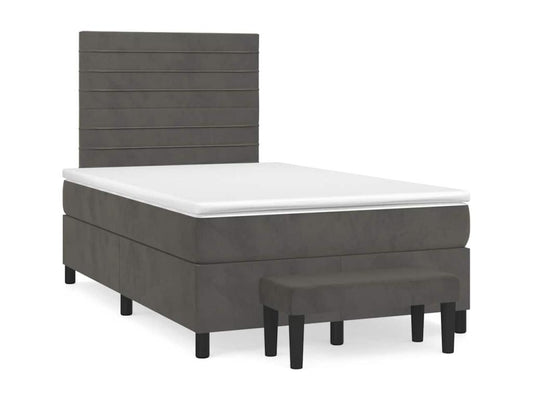 Homzora bed base and dark grey 120x190cm velvet mattress