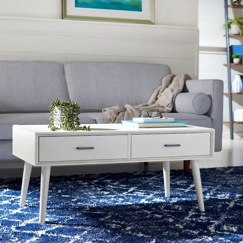 SAFAVIEH Sister Mid-Century 2-Drawer Coffee Table - 37.8 W x 19 L x 17.8 H - 38Wx19Dx18H