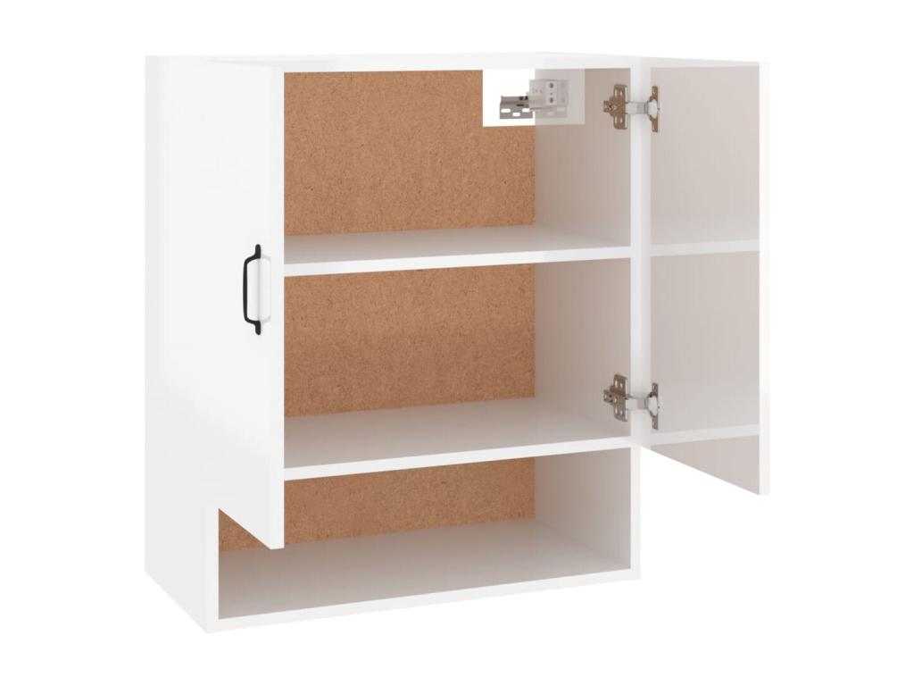 Glossy white wall cabinet 60x31x70 Engineered wood