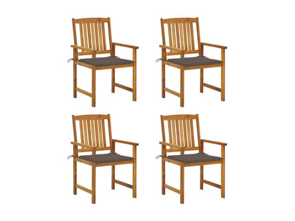 Garden chairs with cushions, 4 pieces, solid Homzora wood