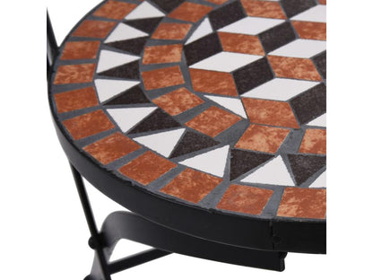 Mosaic bistro chairs, 2 pieces, brown ceramic