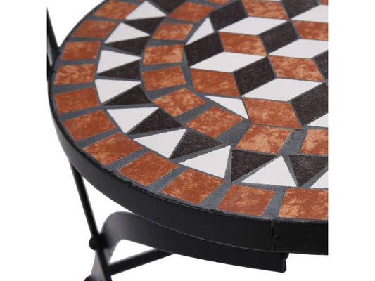 Mosaic bistro chairs, 2 pieces, brown ceramic