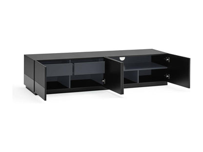 Homzora - 4-Door Wooden TV Stand, 180cm Wide - Black